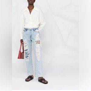 Frame | 34 | Le Slouch Ripped‎ Boyfriend Jeans